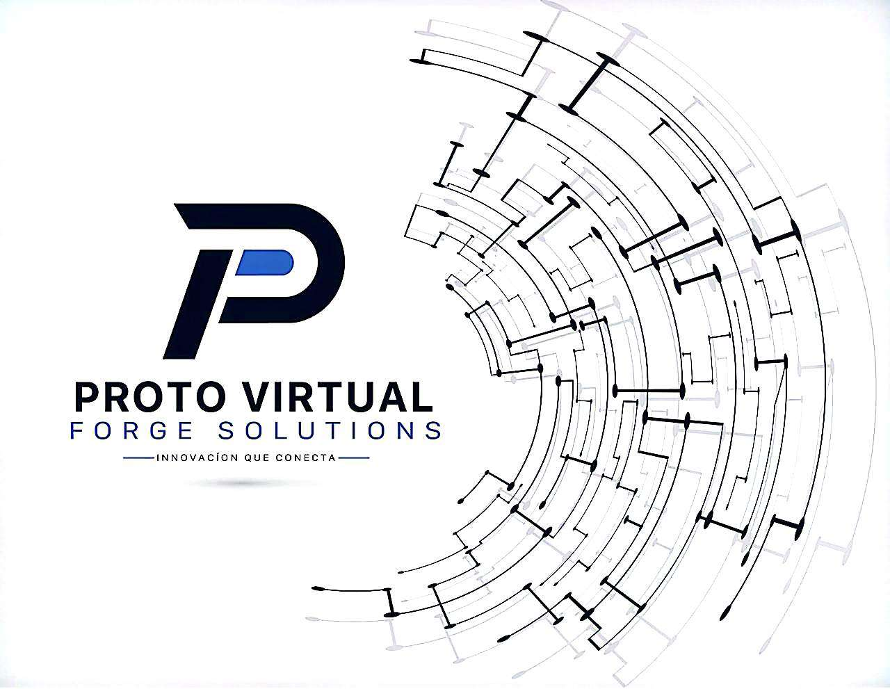 Ilustración tecnológica — equipo Proto Virtual Forge